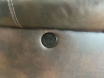 Leather electric reclining sofa