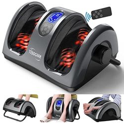 TISSCARE Shiatsu Foot Massager with Heat: Foot Massager Machine for Neuropathy, Plantar Fasciitis and Pain Relief-Massage Leg, Calf, Ankle with Deep K
