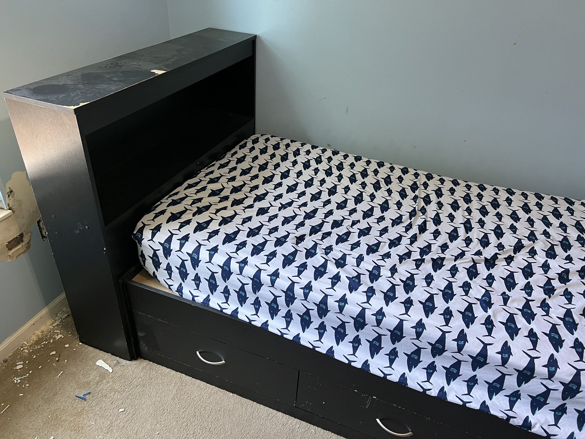Twin Bed Frame With Drawers And Headboard