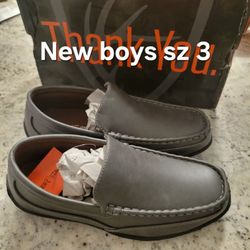 New Boys Size 3 Gray Dress Shoes Holiday Church Christmas Loafers