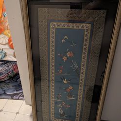 Silk Embroidery Set Of Two Frames