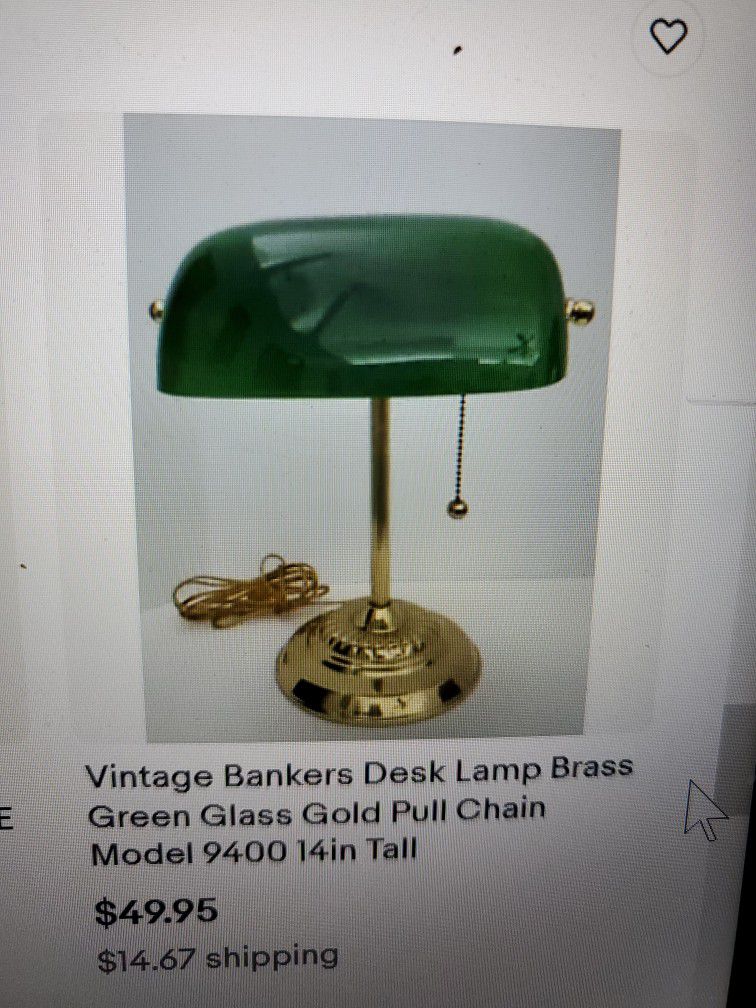 Vintage Bankers Lamp Brass