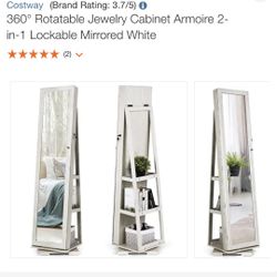 360 Spin Standing Mirror Jewelry Stand