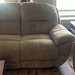 2 Beige Comfy Recliner Couches