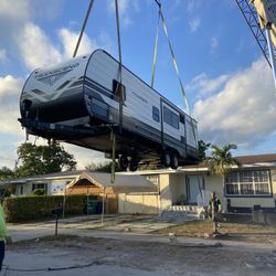 Rv Tráiler Shed Relocate Movemos Casita Container Sale Crane 