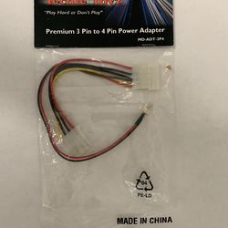 Mad Dog - Premium 3 Pin To 4 Pin Power Adapter - (New)
