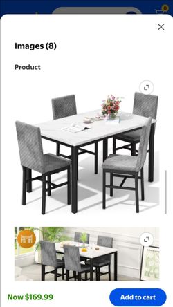 AWQM 5-Piece Dining Table Set for 4