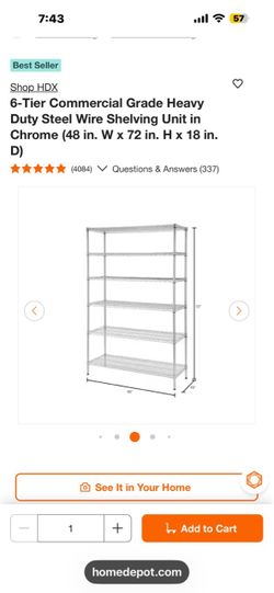HDX 6-Tier Chrome Steel Wire Shelving Unit