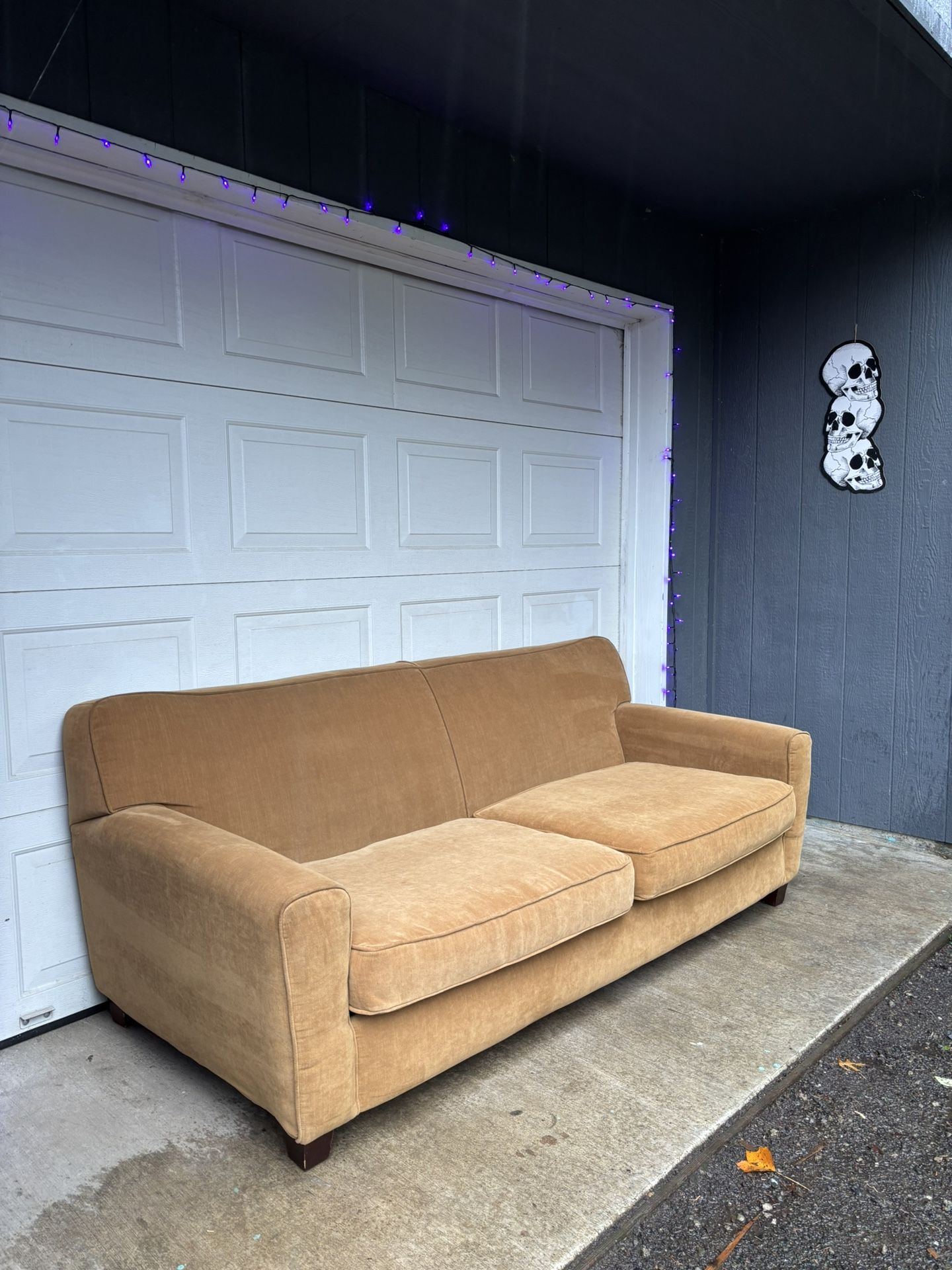 Contemporary Gold Tone Fabric 3-Seater Sofa •FREE DELIVERY•