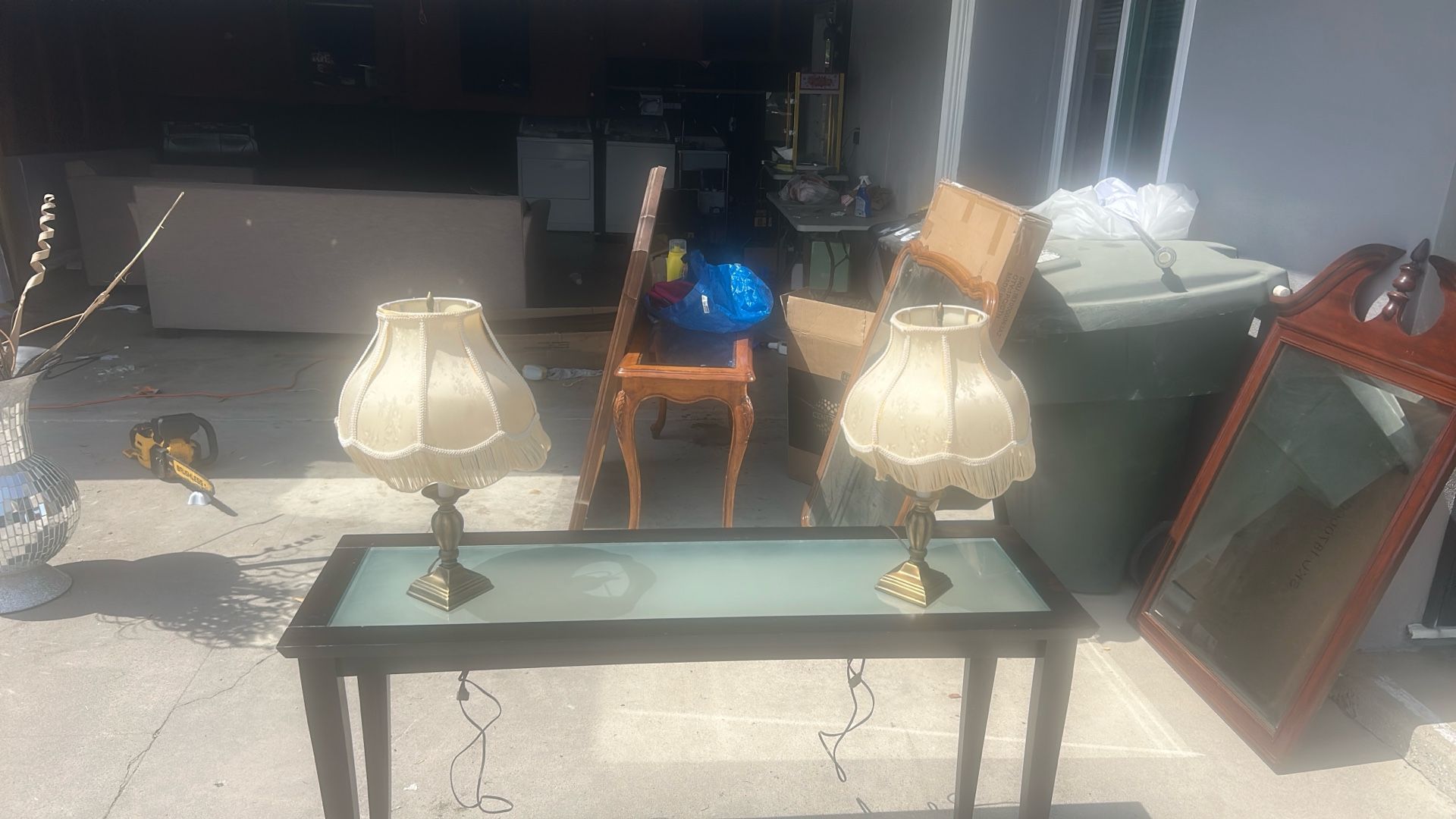 Matching brass antique lamps