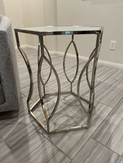 Polished chrome side table