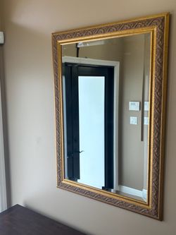 Large Wall Mirror with Gold Ornate Frame