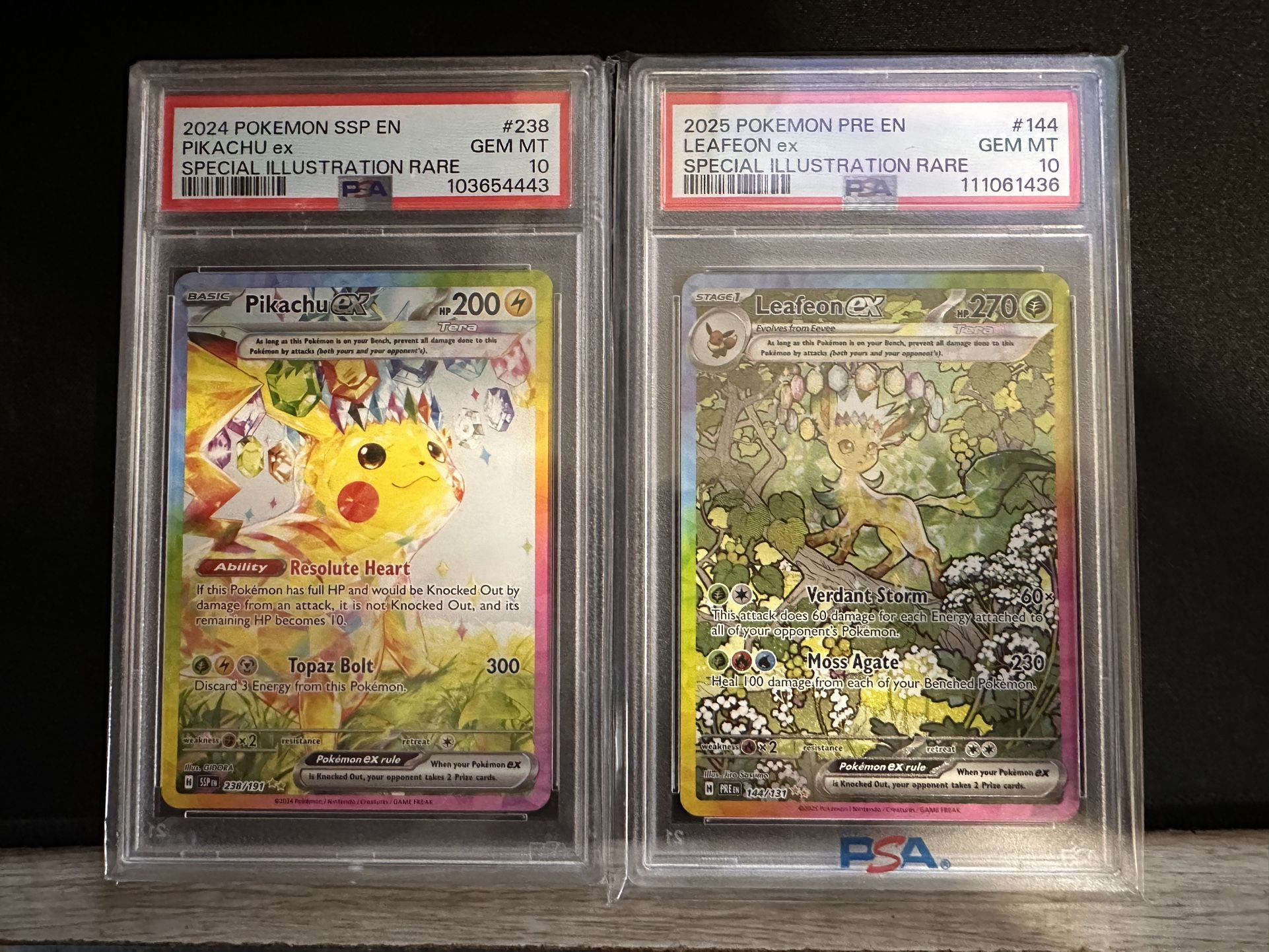 Pokemon PSA 10 Slabs Gem Mint Pikachu Leafeon