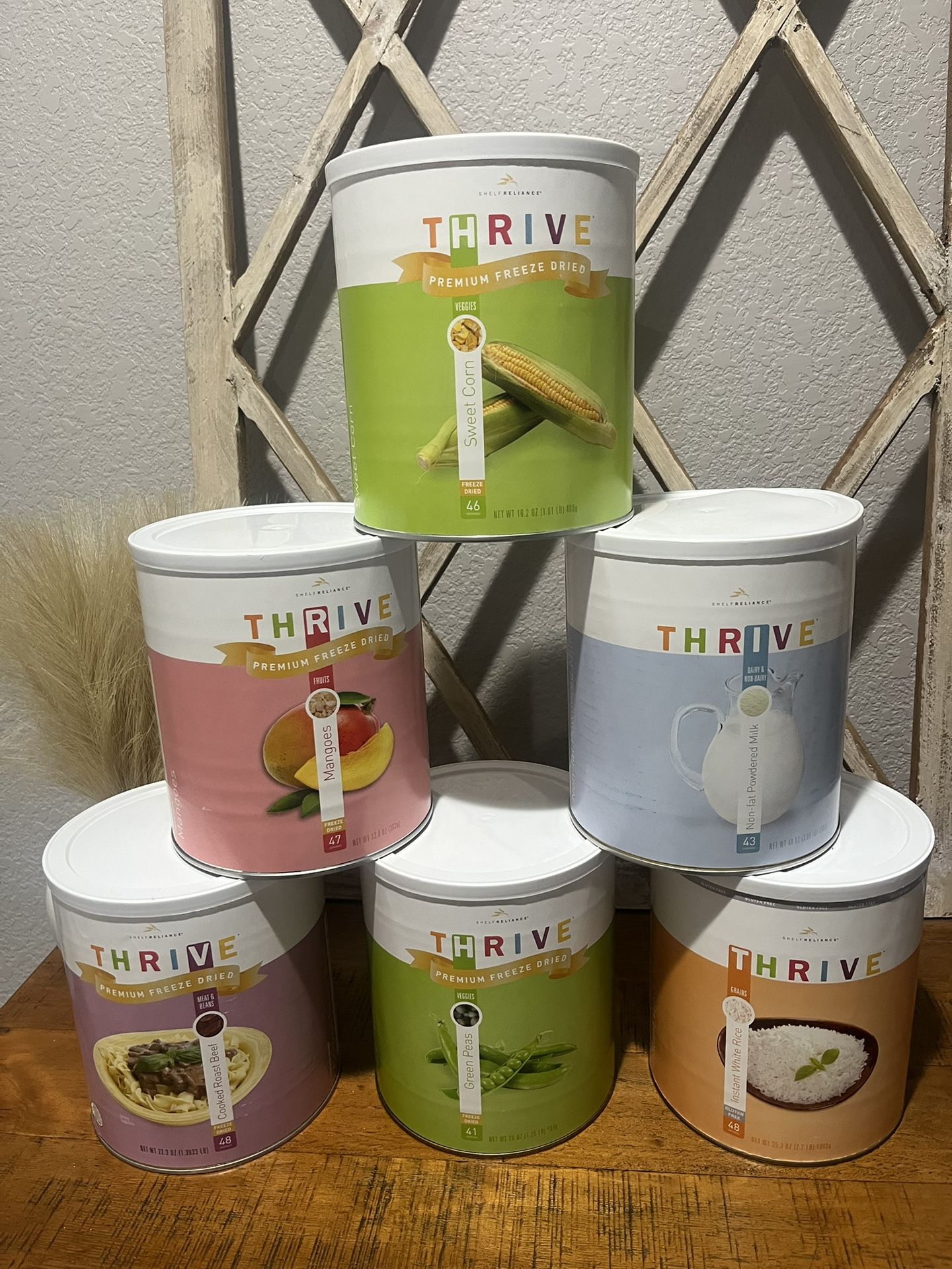 Thrive Freeze Dried Food Camping Emergency Kit Preppers 6 Cans