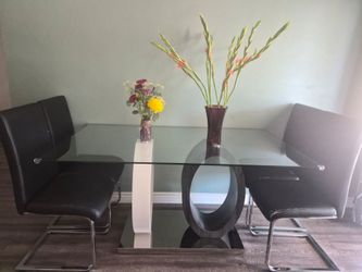 Glass Dining Table and Coffee Table-Used