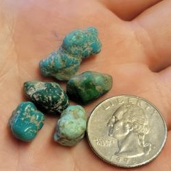 9.18g Turquoise Rough Polished Nugget Crystals (Arizona) Lot Natural Stones 5pcs