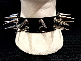 Leather Studded Spike Choker Punk Gothic Metal