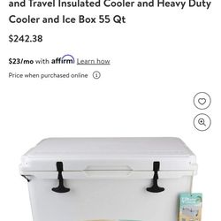 COHO Quick and Cool 55QT Rotomolded Cooler $140