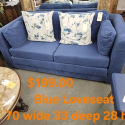 Loveseat Blue Fabric We are located at 2811 East Bell road. Another Time Around Furniture.
