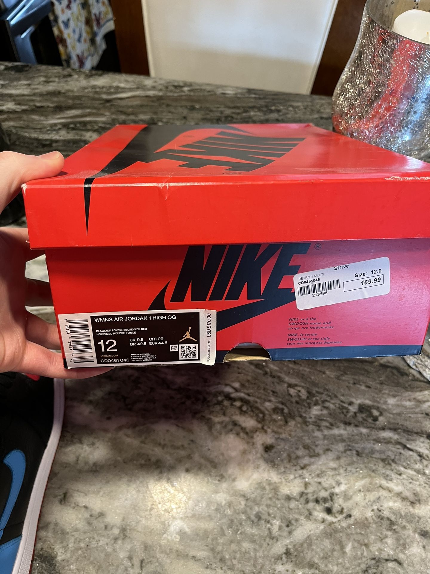 Jordan 1 UNC to NC Size 12W $150