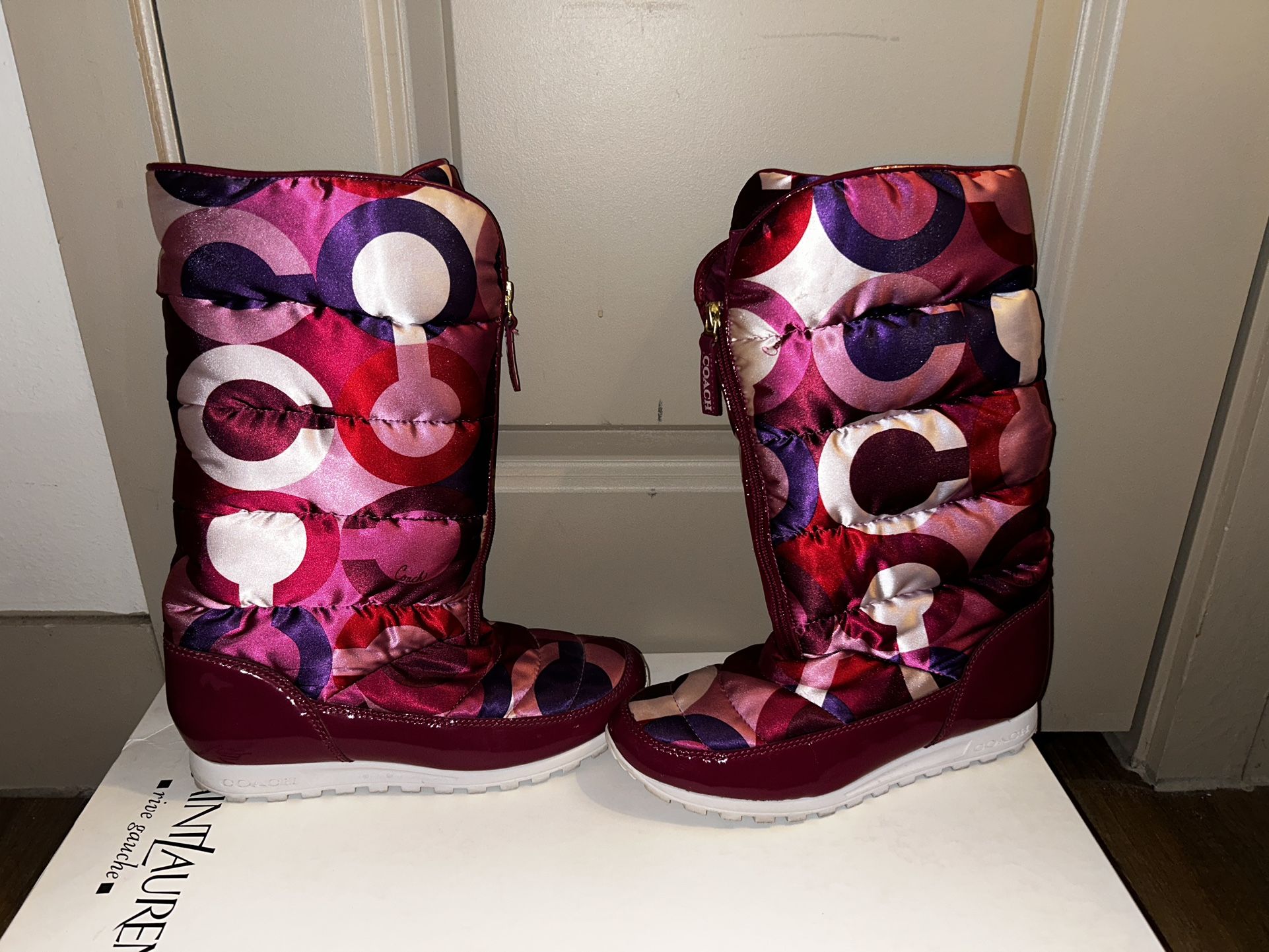 Coach Jolt Berry Boots Size 8.5