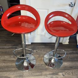 Red Bar Stools (Set Of 2)