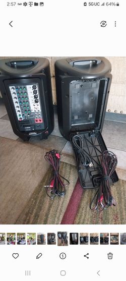 YAMAHA BLUETOOTH SPEAKER SYSTEM BT400 LIGHTLY USED LIKE NEW WITH CARRING CASE ON WHEELS $725