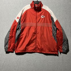 VTG Reebok Kansas City Chiefs NFL Team Apparel Windbreaker Jacket XL lightweight