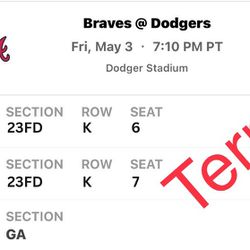 Braves At Dodgers Tickets | May 3rd