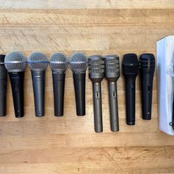 Various Wired Microphones - Shure, Peavey, Audio Technica & AKG