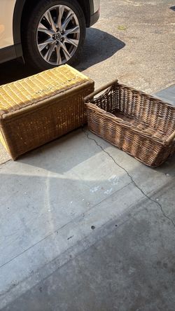Wicker basket and chest