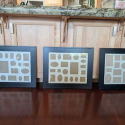 Set of 3 beautiful black collage frames. 

25"x 21".  20 and 15 openings