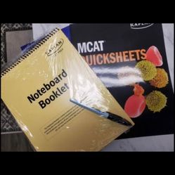 Kaplan MCAT Prep Bundle — 7 Books + Quicksheets + Notebook (Never Used)
