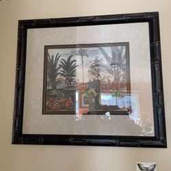 Bamboo-Like Framed Art With Glass 