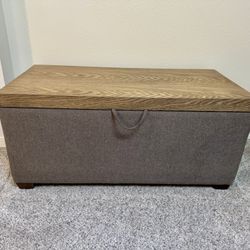 Coffee Table With Lift-Top & Storage (Wood & Fabric)