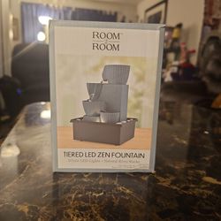 Tiered LED Zen Fountain w/ Natural River Rocks – Room2Room