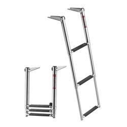 3 Steps Platform Telescoping Boat Ladder, Stainless Steel