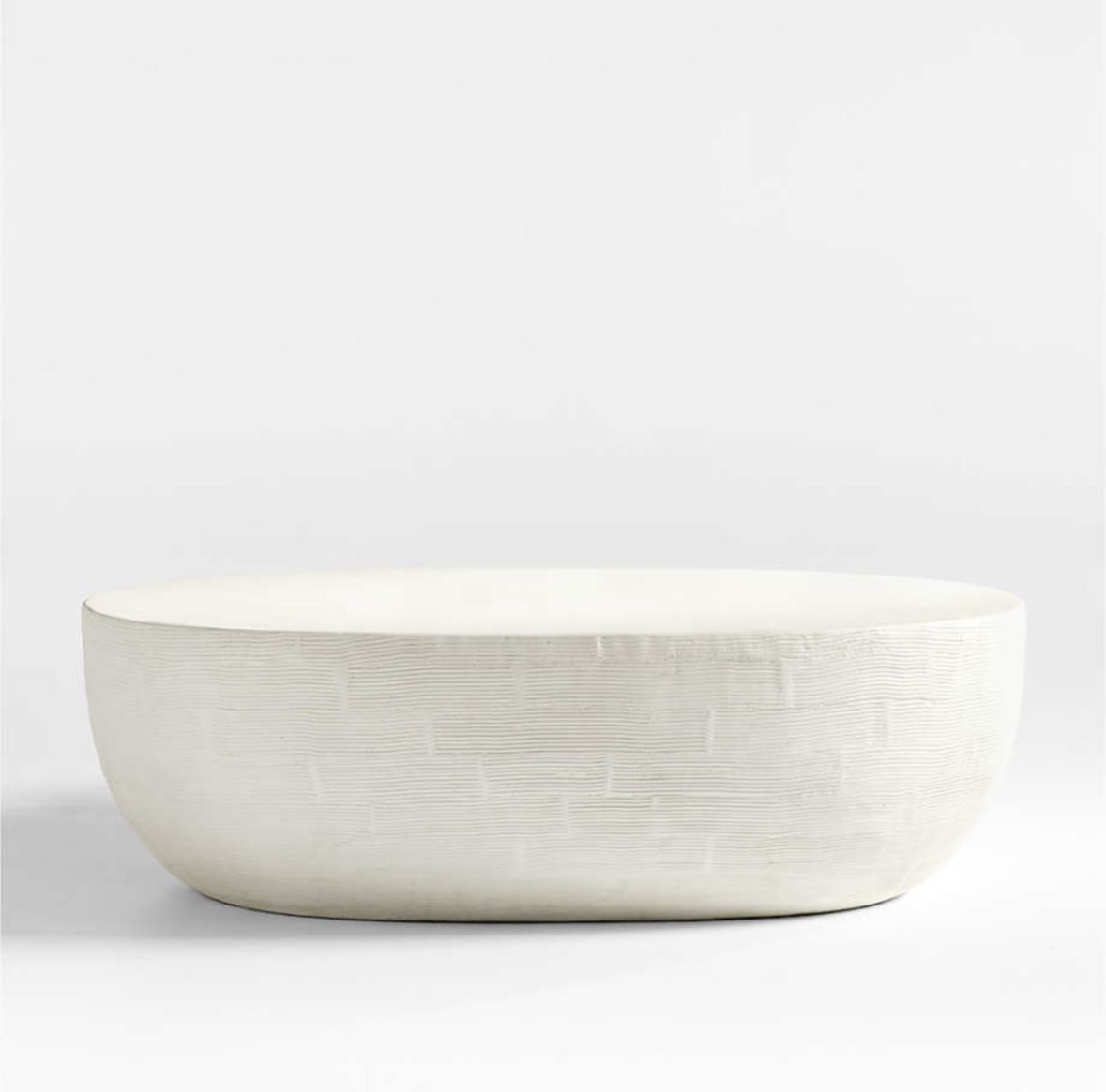 Crate and Barrel - Beton White Concrete 52" Oval Coffee Table