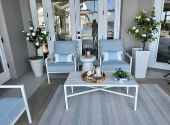 My Texas House NEW 7pc Cambria Patio Collection — Includes 2 FREE 5’ × 7’ Outdoor Rugs