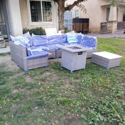 Fire Table Propane Patio Furniture Set Outdoor Patio Furniture Fire Pit Propane 🆕🚚🚎🆕