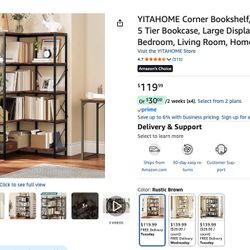 5 Tier Corner Bookshelf 