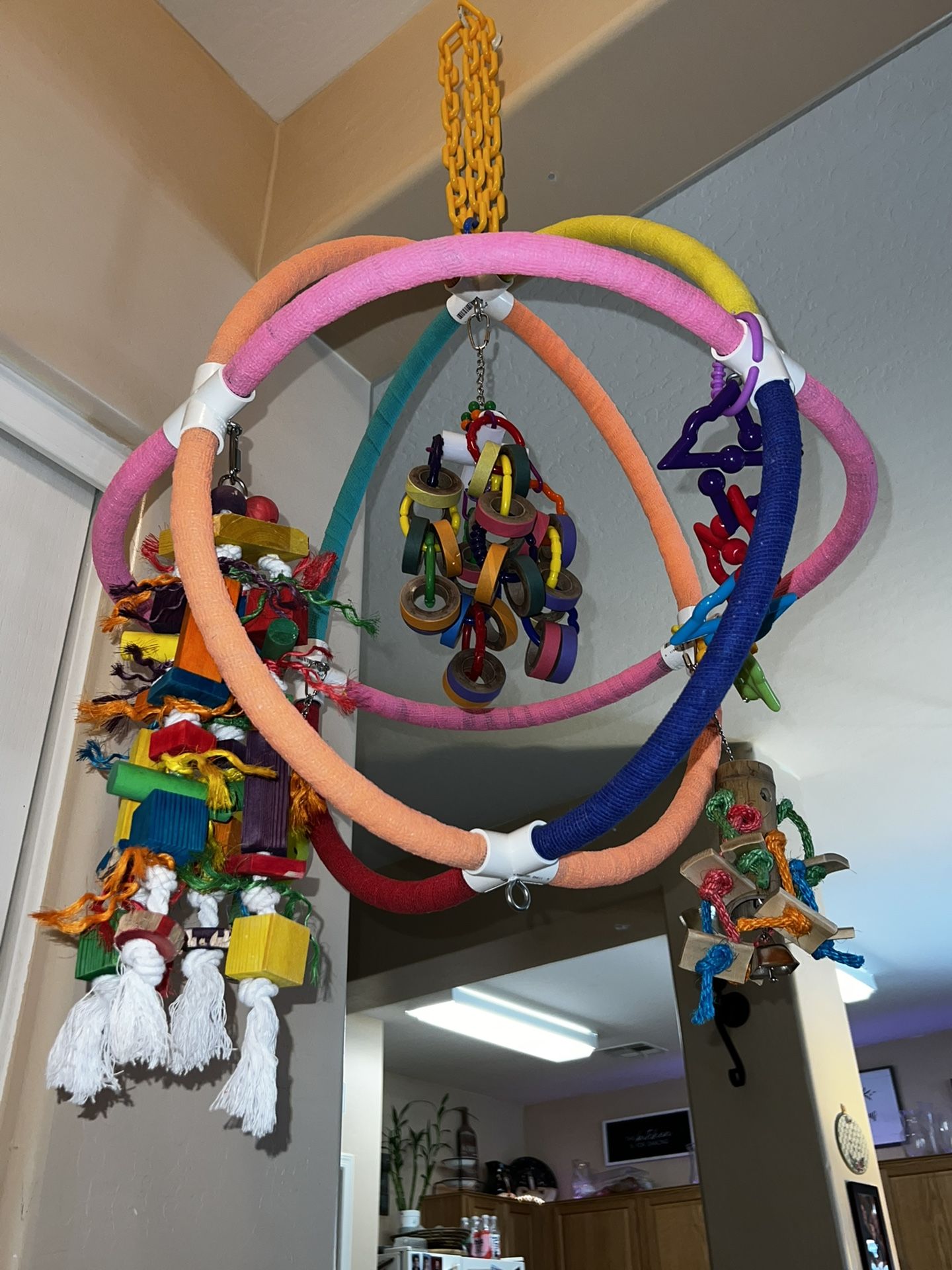 16 Inch Hanging Parrot Orb Bird Perch