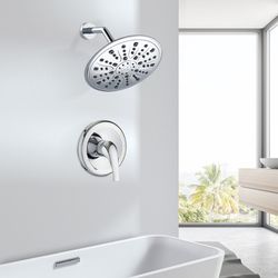 9-inch Round Shower Head Bathroom Rainfall Mixer Shower System, AA206CH