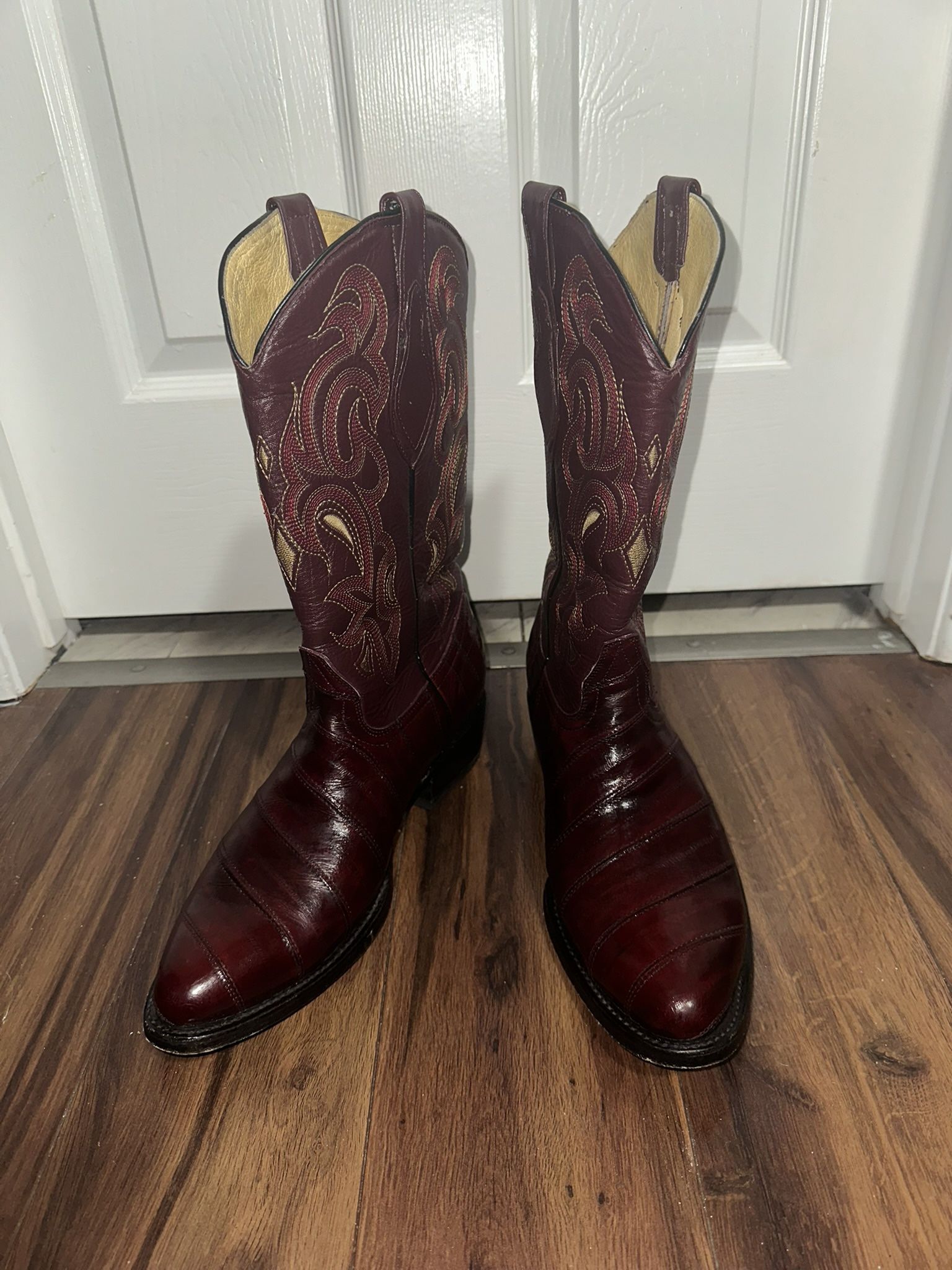Eel Skin Cowboy Boots Men’s 10/10.5