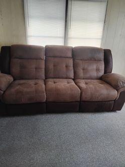 Brown suede  couch $75 obo