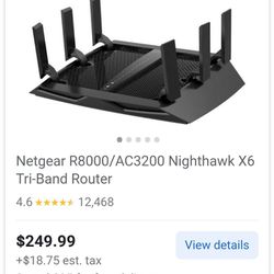 netgear  R8000 nighthawk X6 ac3200 triband wifi wireless  gaming  business  office  fast router work
