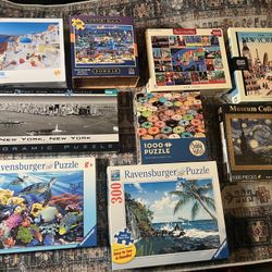 Lot of 9 Jigsaw Puzzles – $40