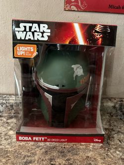 STAR WARS BOBA FETT 3D DECO LED LIGHT BY DUSNEY IN NEW CONDITION