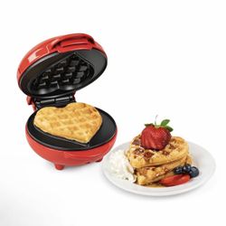 Red Mini Heart Electric Waffle Maker, Valentines Day