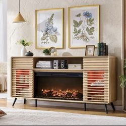 70"TV Stand with 36" Electric Fireplace
